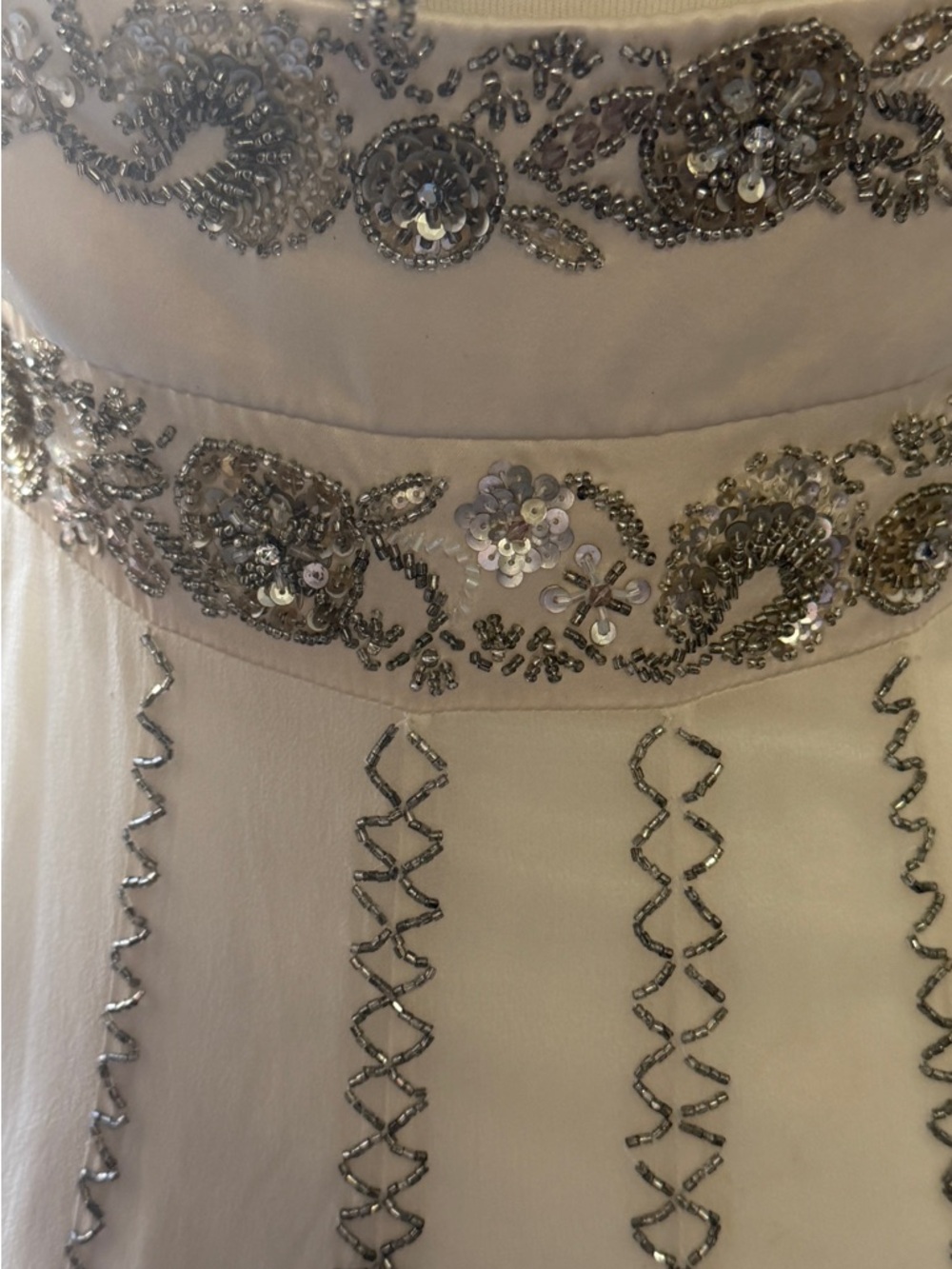 Sue Wong Ivory Halter Embellished Empire Waist Dress - Picture 11 of 12